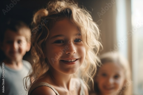 young child teen girl with ...