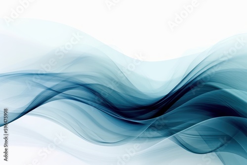 Fluid Blue Light Waves in Digitally Enhanced Futuristic Style, Generative AI