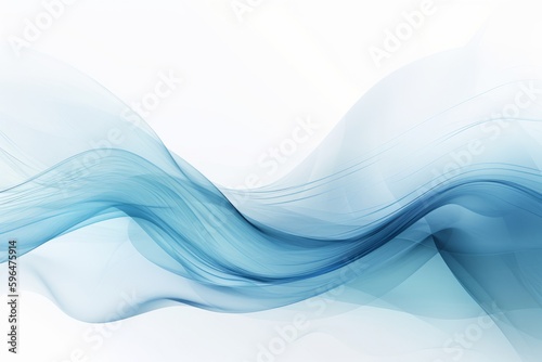 Fluid Blue Light Waves in Digitally Enhanced Futuristic Style, Generative AI