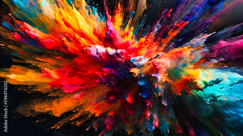 Color explosion paint graphic wallpaper 