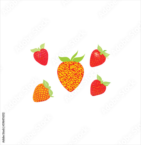 Fototapeta Naklejka Na Ścianę i Meble -  Strawberry icon vector art work.