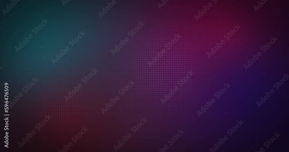 Animation of pink blue and green shades on dark background