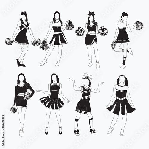 Sexy cheerleader silhouette for many purposes