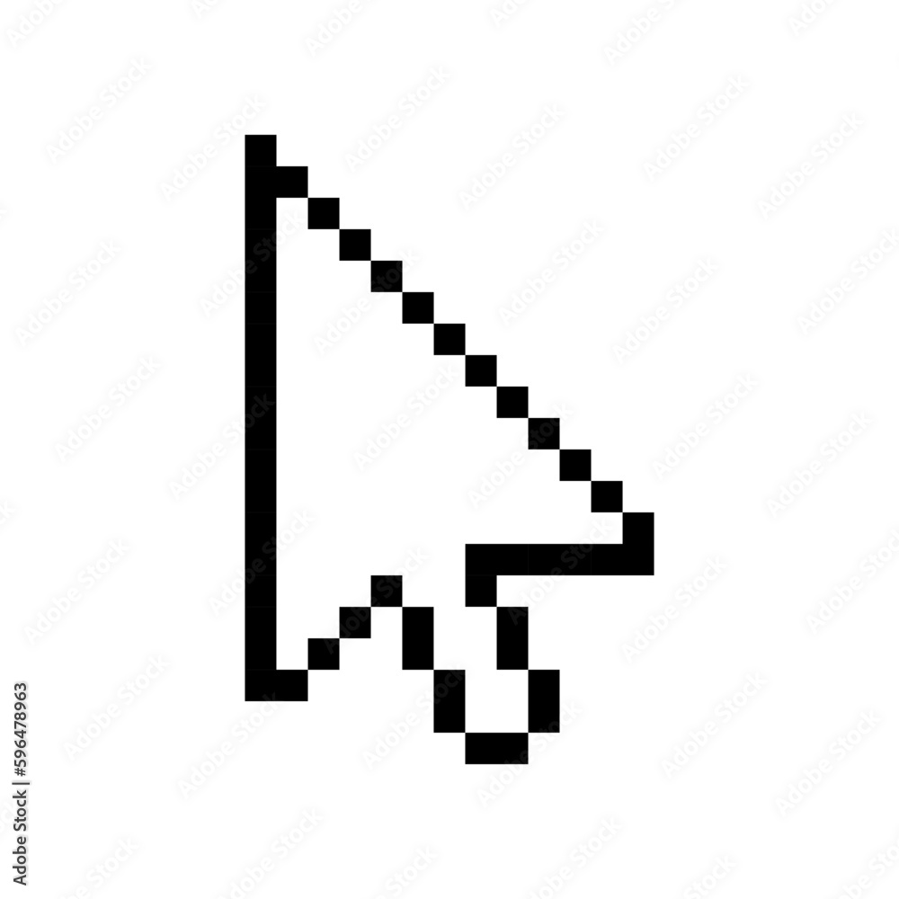Pixel arrow mouse cursor icon. Clipart image isolated on white background Pixel arrow mouse cursor icon. Clipart image isolated on white background