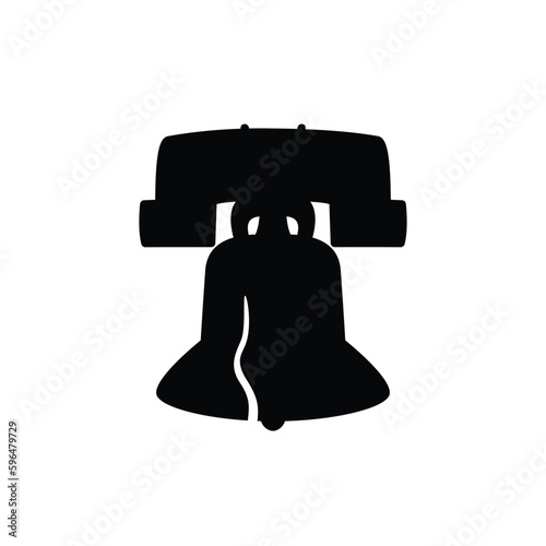 Liberty bell silhouette icon. Clipart image isolated on white background