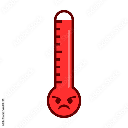 Angry Thermometer icon. Clipart image isolated on white background