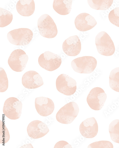Simple Abstract Dotted Vector Pattern. Watercolor Style Light Coral Spots on a White Background. Freehand Delicate Repeatable Geometric Vector Print ideal for Fabric, Textile, Wrapping Paper. 