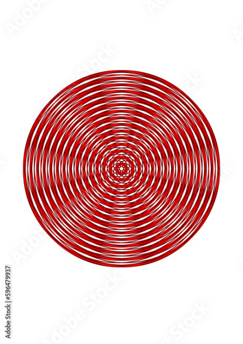 interessante kreisfigur mit vielen konzentrischen ringen und acht strukturierten sektoren, modern art