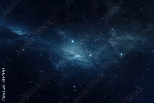 Panoramic Indigo Starry Sky in Deep Space  Generative AI