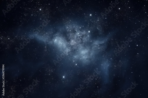 Panoramic Indigo Starry Sky in Deep Space, Generative AI