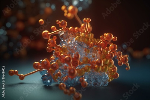Molecule used to treat hepatitis. 3D rendering. Generative AI photo