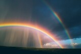 The arcs weather background depicts clouds, rain, and a rainbow. Generative AI