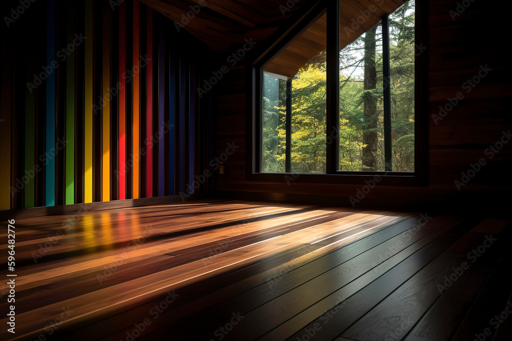 Backdrop featuring a rainbow-colored wooden surface with color stripes. Backdrop featuring a rainbow-colored wooden surface with color stripes.