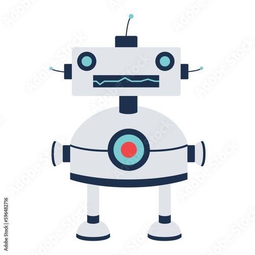 Isolated cute colored robot character Vector