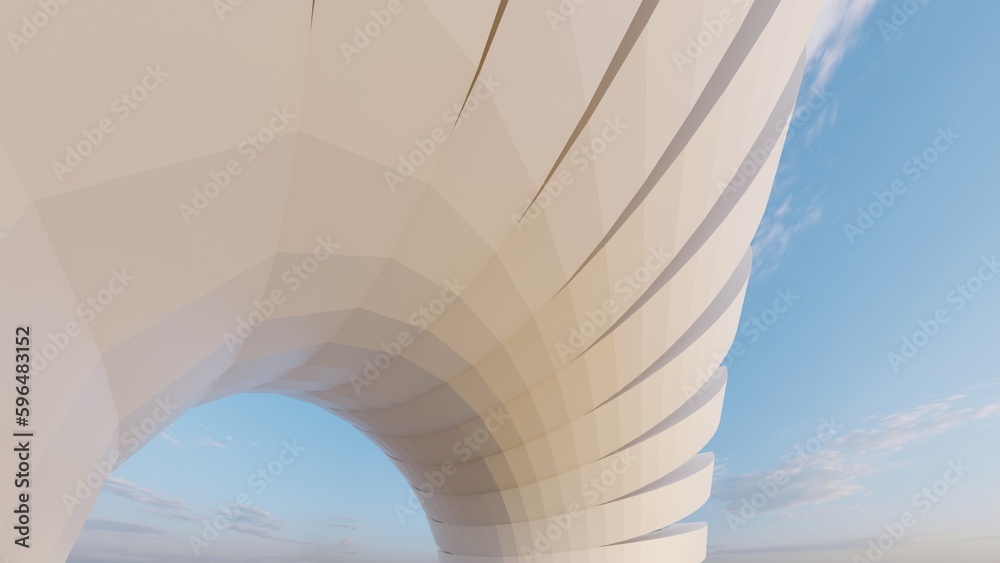 Fototapeta premium Abstract architecture background arched interior 3d render