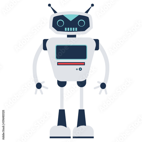 Isolated cute colored robot character Vector