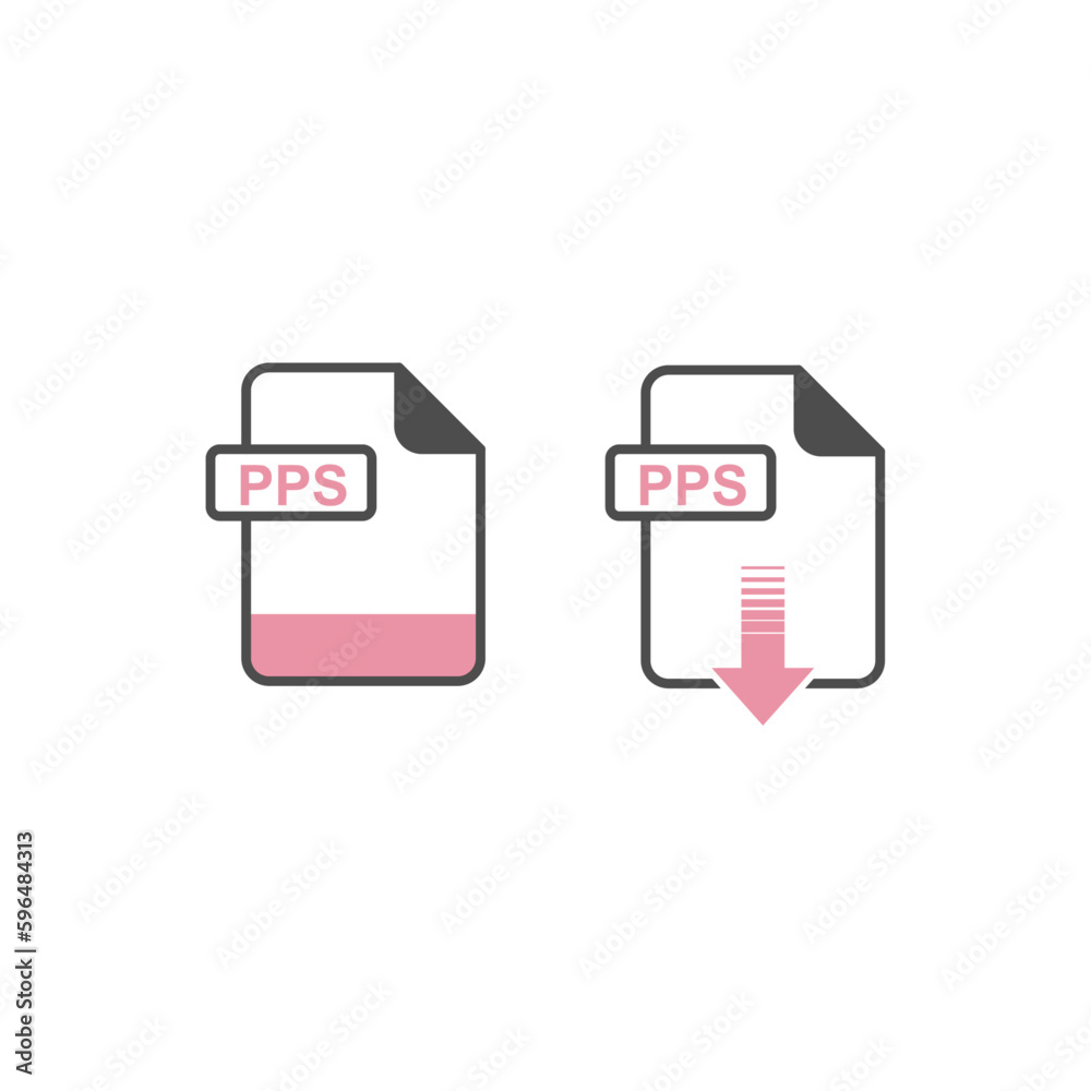 PPS file download icon. File format extension icon vector design. For Web and Graphics Design.