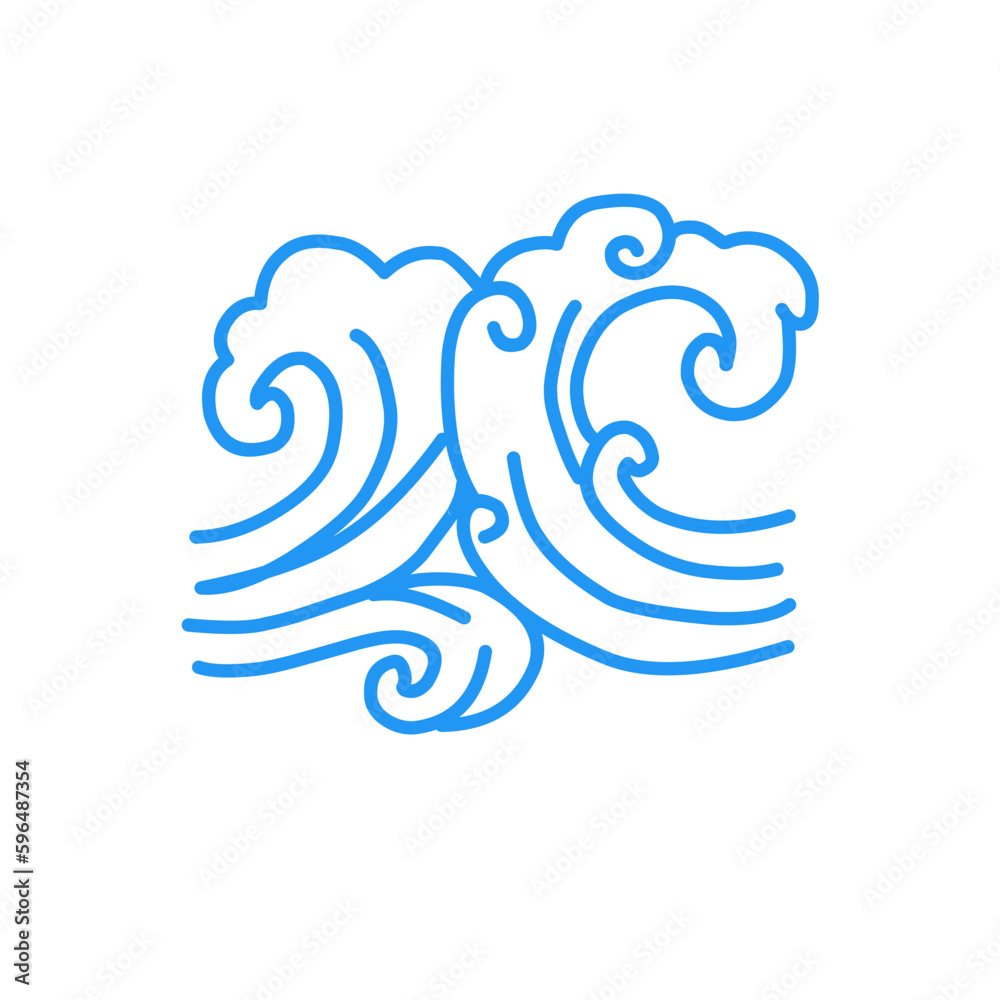 Blue oriental wave illustration Blue oriental wave illustration