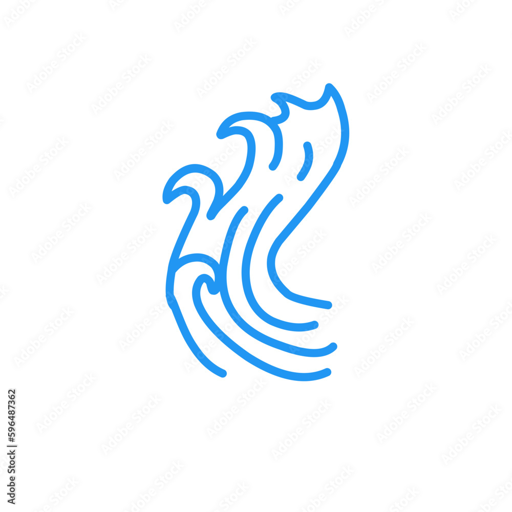 Blue oriental wave illustration Blue oriental wave illustration