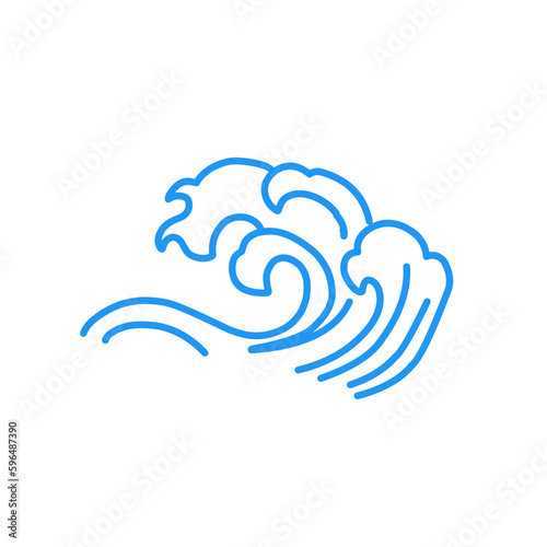 Blue oriental wave illustration