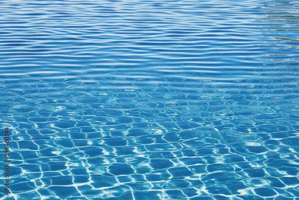 serene blue pool with gentle ripples on the surface of the water. Generative AI serene blue pool with gentle ripples on the surface of the water. Generative AI