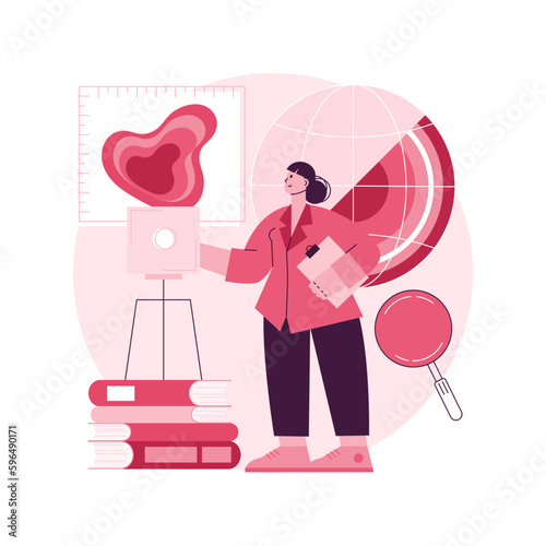 Geophysics abstract concept vector illustration. Geo physical survey, earth science, applied geophysics, university course, geoscience survey, electromagnetic exploration method abstract metaphor.
