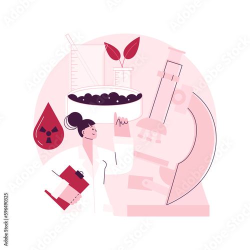 Soil analysis abstract concept vector illustration. Agricultural analysis, soil testing, laboratory service, organic composition, assessment for construction, contamination test abstract metaphor.