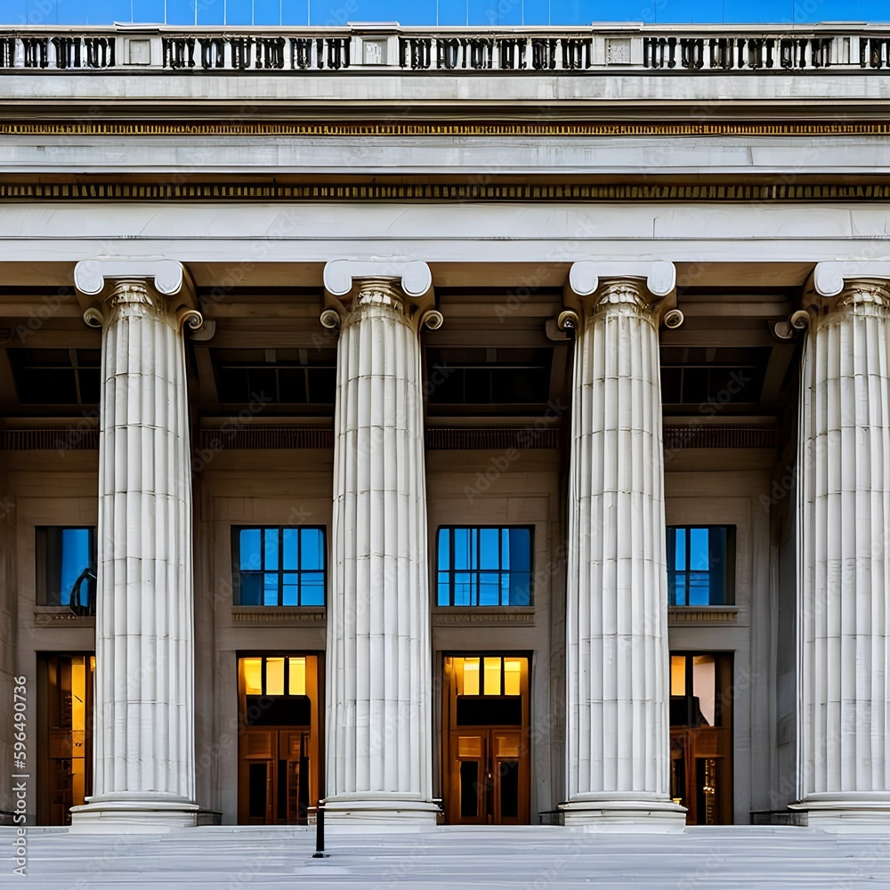 8 A Neoclassical-style government building with columns and a pediment4, Generative AI 8 A Neoclassical-style government building with columns and a pediment4, Generative AI