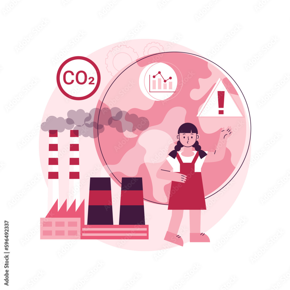 Global CO2 emissions abstract concept vector illustration. Global