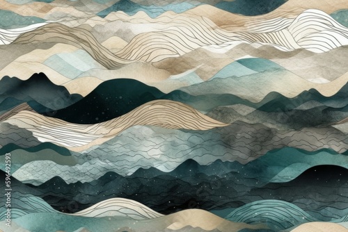 layered sand intricate pattern teal blue black gray rough texture , abstract background or wallpaper. AI generated © top images