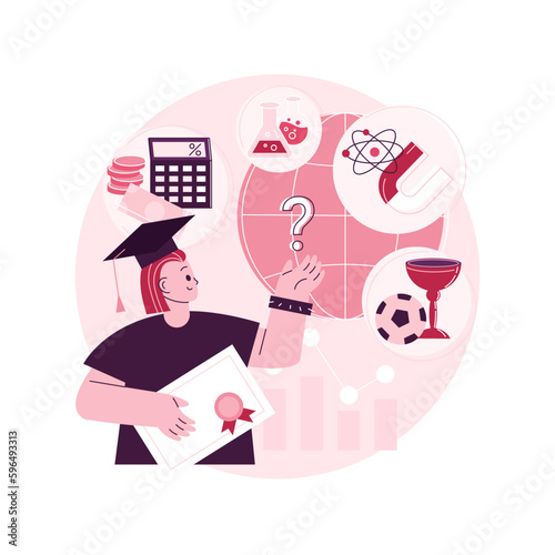 College choice abstract concept vector illustration. College choice advisor, rankings, career assessment test, graduation, important decision, higher education, choose institute abstract metaphor.