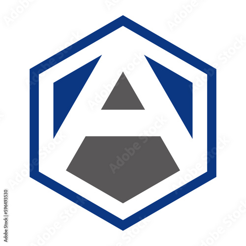 A hexagon logo icon template 1