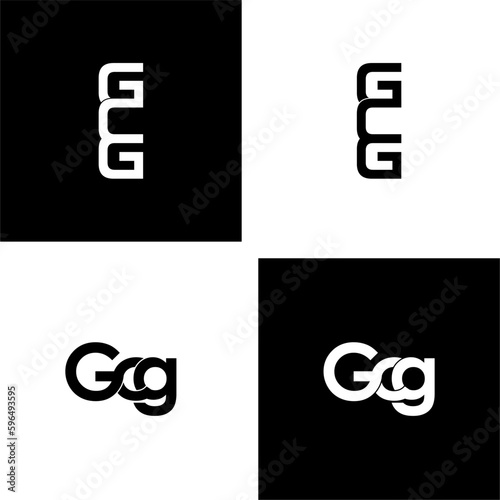gcg initial letter monogram logo design set