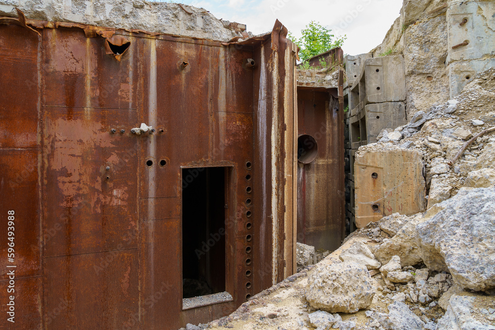 Abandoned secret nuclear bunker. Cold War command post, object 1180. Background Abandoned secret nuclear bunker. Cold War command post, object 1180. Background