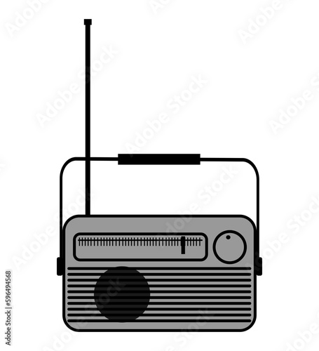 Realistic illustration of an old radio receiver