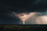 Thunderous storm in the sky. Generative AI