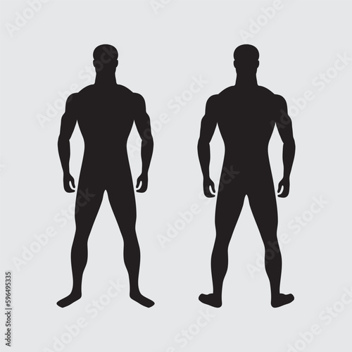 Adult muscular man with standard male figure