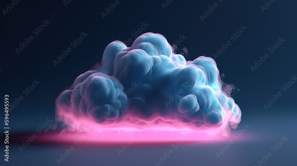 Obraz premium 3d render abstract minimal background pink blue neon. Generative ai
