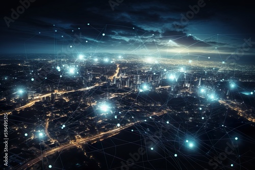 big data internet network connection Technology background Generative AI