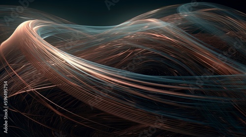 Abstract transparent twisted lines 3D background. Generative ai