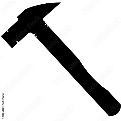 hammer silhouette isolated on white photo