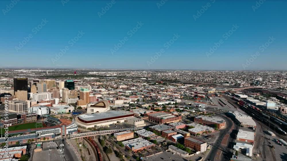 Aerial view of the city of El Paso, Texas USA