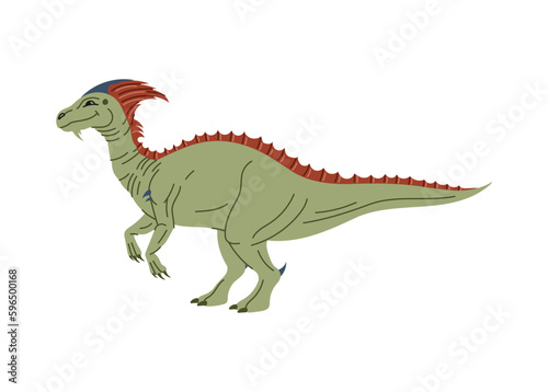 Stegosaurus sulcatus, ancient lizard cartoon character. Vector stegosaurus prehistoric predator animal. Brontosaurus dinosaur cute personage