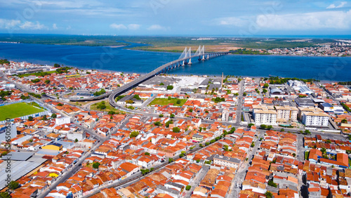 City of Aracaju, showing buildings and the bridge that gives access to the municipality of Barra dos Coqueiros..  photo