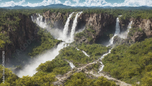 waterfall in park national park  created with ai