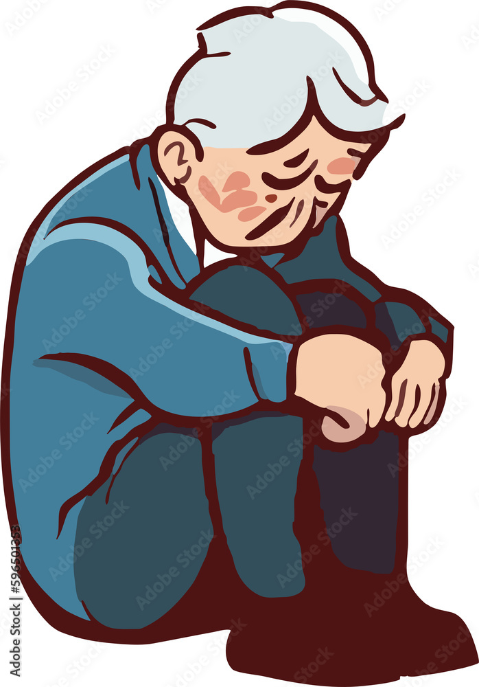 Old person is lonely png graphic clipart design