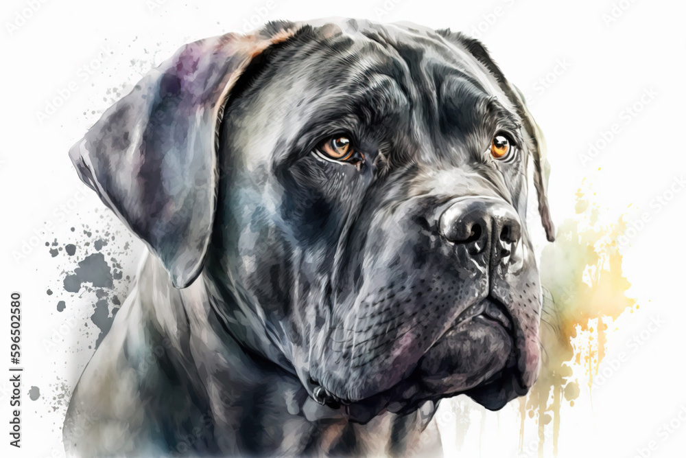 Generative AI. Illustration of the Cane Corso Dog, Italian Mastiff, a large breed.