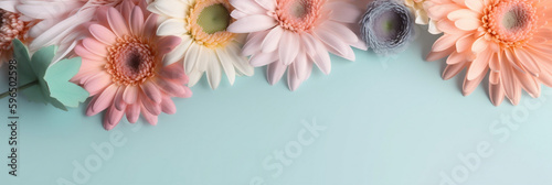 Wallpaper Mural flowers for mother's day greetings woman products banners cards Copy space backgrounds pastel, Generative AI Torontodigital.ca
