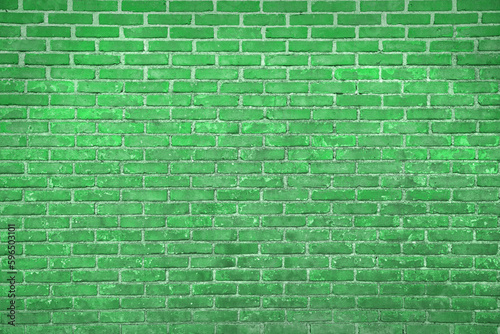 Texture of light green brick wall as background