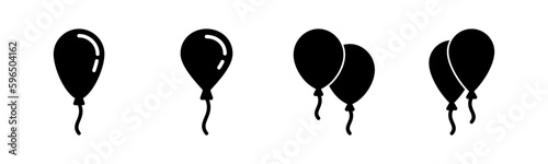 Balloon icon vector illustration. Party balloon sign and symbol